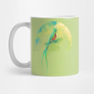 Resplendent Quetzal - digital bird illustration Mug